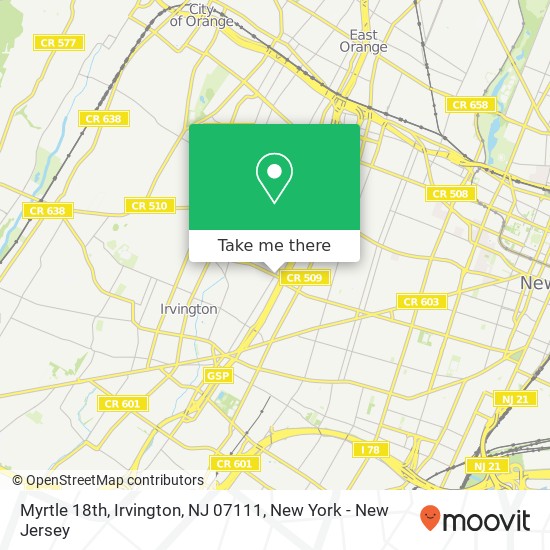 Mapa de Myrtle 18th, Irvington, NJ 07111