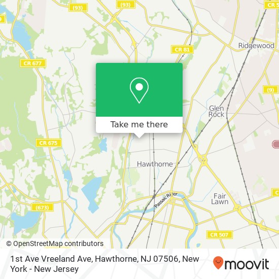 Mapa de 1st Ave Vreeland Ave, Hawthorne, NJ 07506