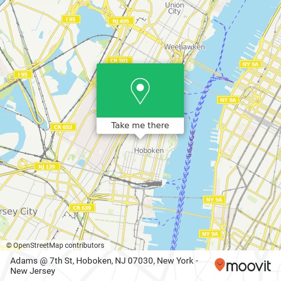 Mapa de Adams @ 7th St, Hoboken, NJ 07030