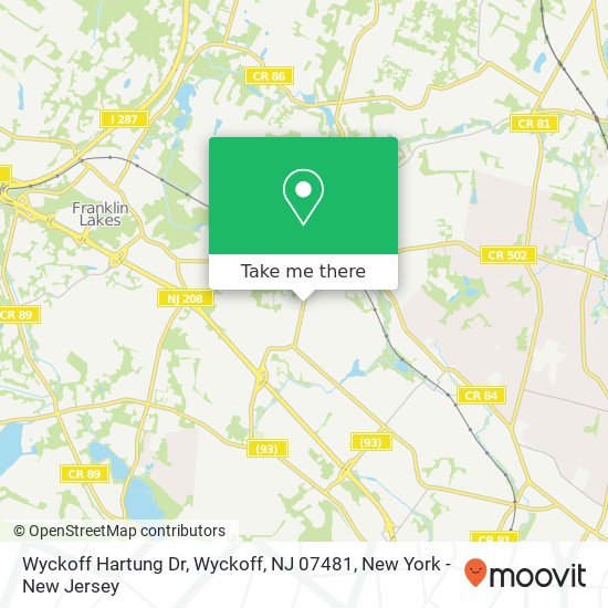Mapa de Wyckoff Hartung Dr, Wyckoff, NJ 07481