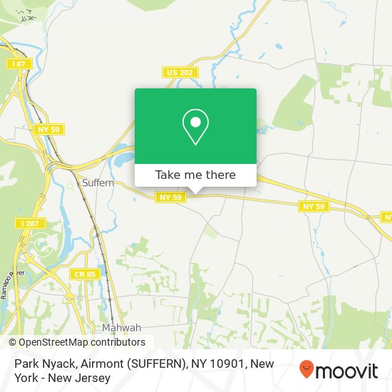 Park Nyack, Airmont (SUFFERN), NY 10901 map