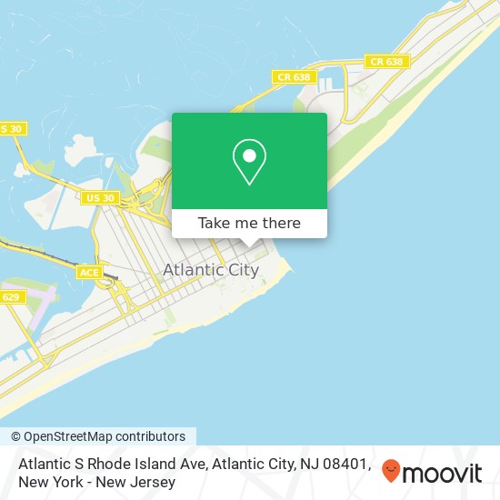 Mapa de Atlantic S Rhode Island Ave, Atlantic City, NJ 08401