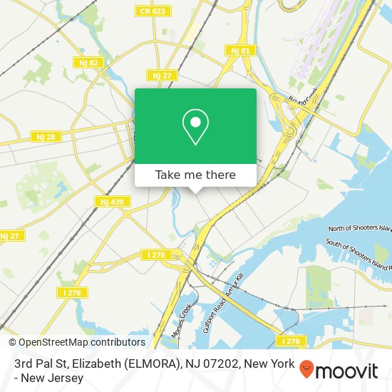 Mapa de 3rd Pal St, Elizabeth (ELMORA), NJ 07202