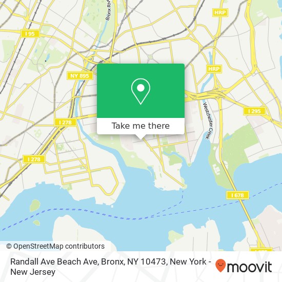 Mapa de Randall Ave Beach Ave, Bronx, NY 10473