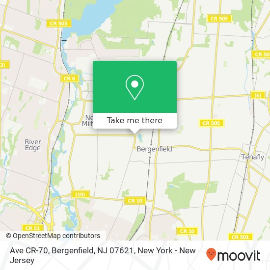 Mapa de Ave CR-70, Bergenfield, NJ 07621