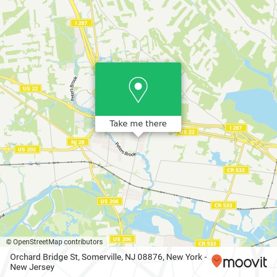 Mapa de Orchard Bridge St, Somerville, NJ 08876