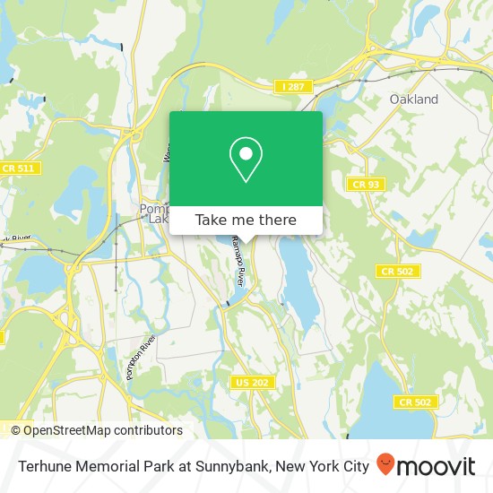 Terhune Memorial Park at Sunnybank map