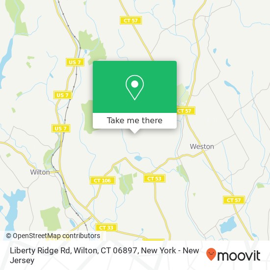 Mapa de Liberty Ridge Rd, Wilton, CT 06897