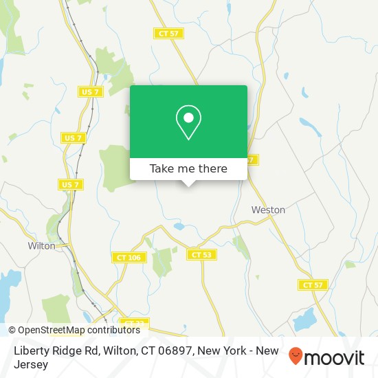 Mapa de Liberty Ridge Rd, Wilton, CT 06897