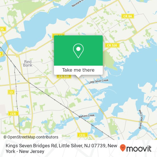 Mapa de Kings Seven Bridges Rd, Little Silver, NJ 07739