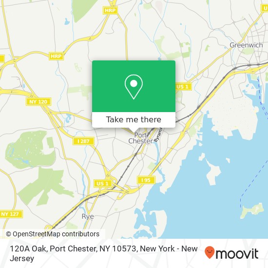 Mapa de 120A Oak, Port Chester, NY 10573