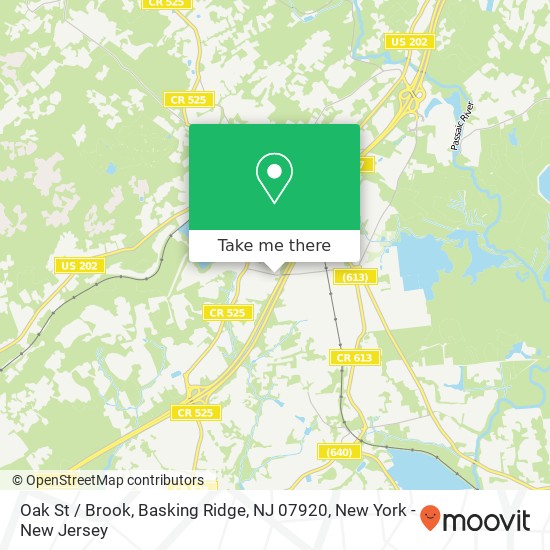 Mapa de Oak St / Brook, Basking Ridge, NJ 07920