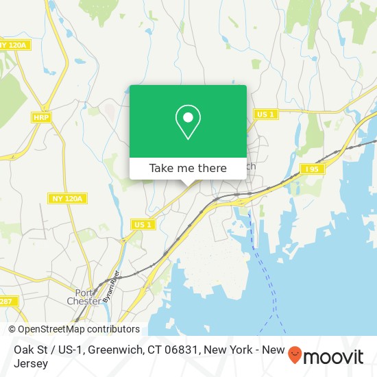 Mapa de Oak St / US-1, Greenwich, CT 06831