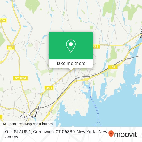 Oak St / US-1, Greenwich, CT 06830 map