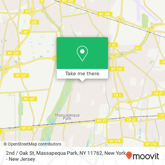 Mapa de 2nd / Oak St, Massapequa Park, NY 11762