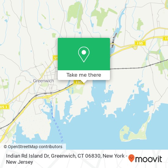 Mapa de Indian Rd Island Dr, Greenwich, CT 06830