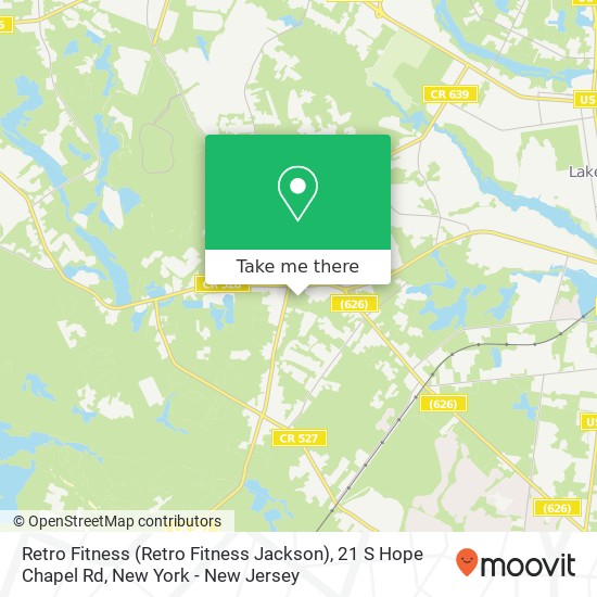 Mapa de Retro Fitness (Retro Fitness Jackson), 21 S Hope Chapel Rd