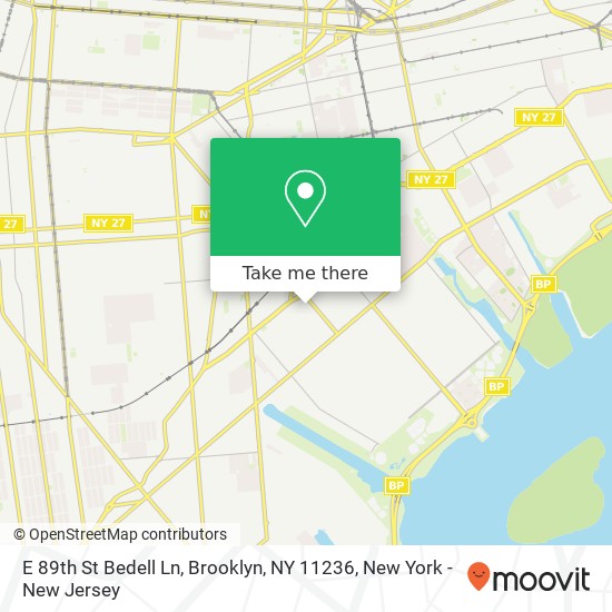 E 89th St Bedell Ln, Brooklyn, NY 11236 map