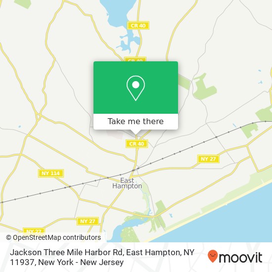Jackson Three Mile Harbor Rd, East Hampton, NY 11937 map