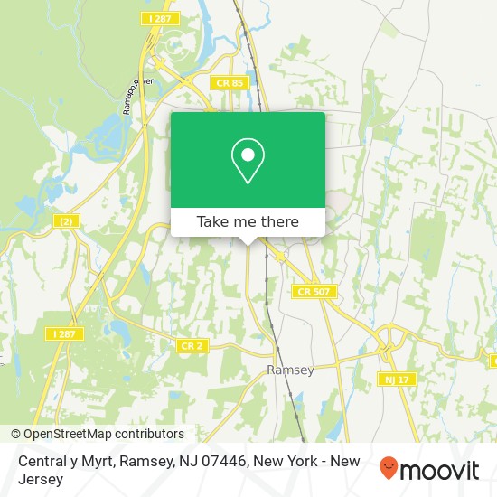Mapa de Central y Myrt, Ramsey, NJ 07446