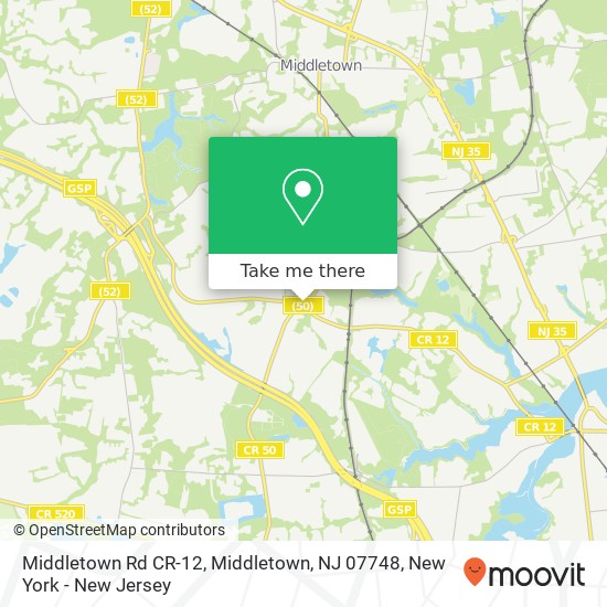 Mapa de Middletown Rd CR-12, Middletown, NJ 07748