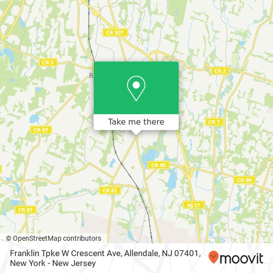 Franklin Tpke W Crescent Ave, Allendale, NJ 07401 map