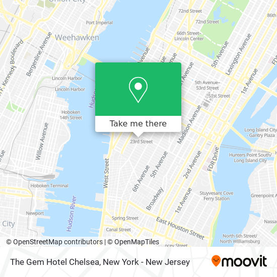 The Gem Hotel Chelsea map