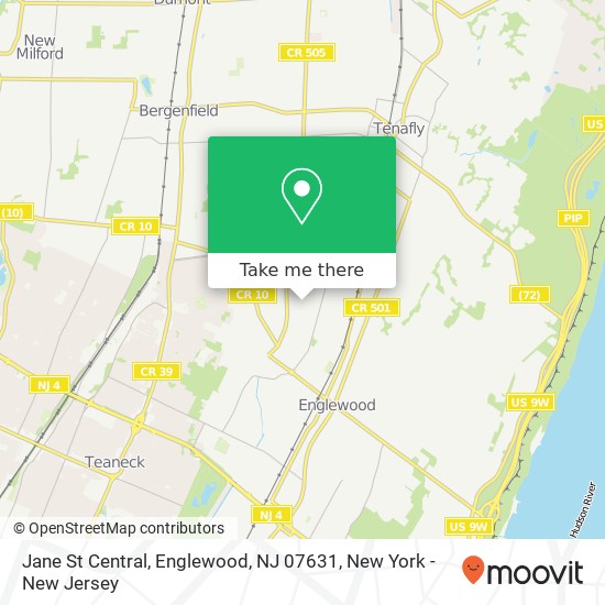 Mapa de Jane St Central, Englewood, NJ 07631