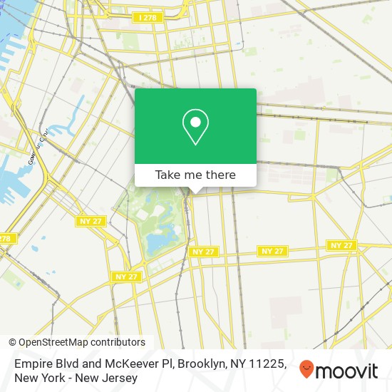 Mapa de Empire Blvd and McKeever Pl, Brooklyn, NY 11225