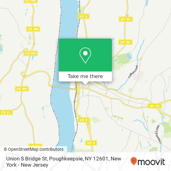 Mapa de Union S Bridge St, Poughkeepsie, NY 12601