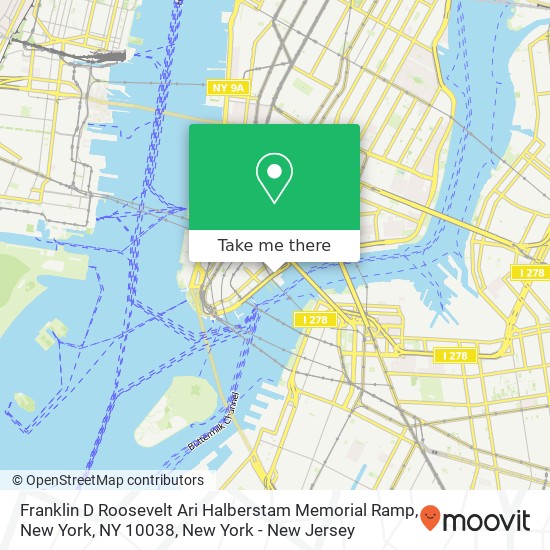 Mapa de Franklin D Roosevelt Ari Halberstam Memorial Ramp, New York, NY 10038