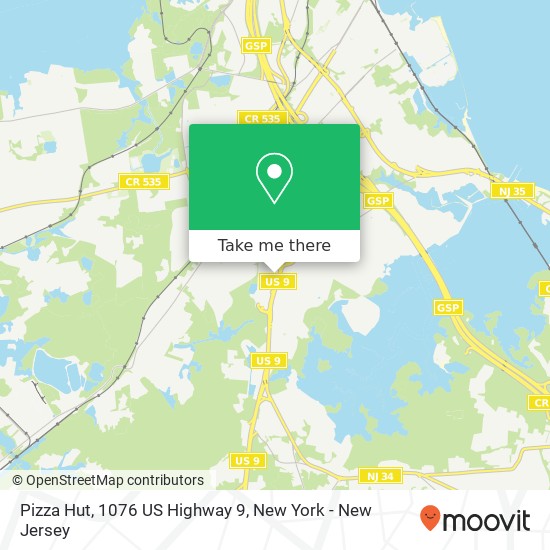 Mapa de Pizza Hut, 1076 US Highway 9