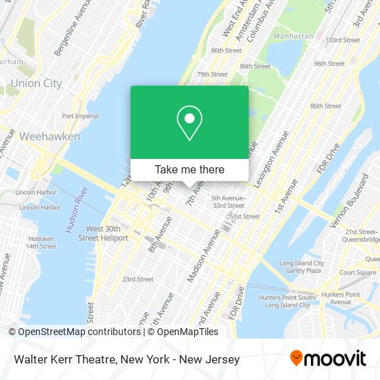 Walter Kerr Theatre map