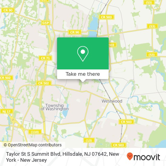 Taylor St S Summit Blvd, Hillsdale, NJ 07642 map