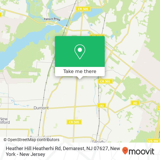 Mapa de Heather Hill Heatherhi Rd, Demarest, NJ 07627