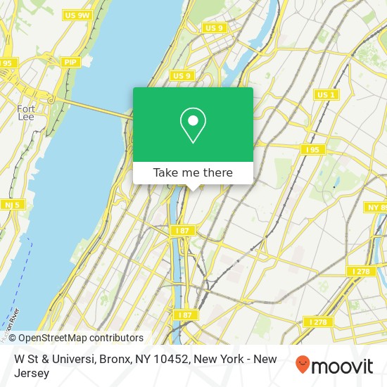 W St & Universi, Bronx, NY 10452 map
