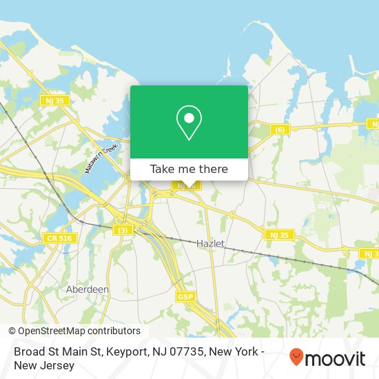 Mapa de Broad St Main St, Keyport, NJ 07735