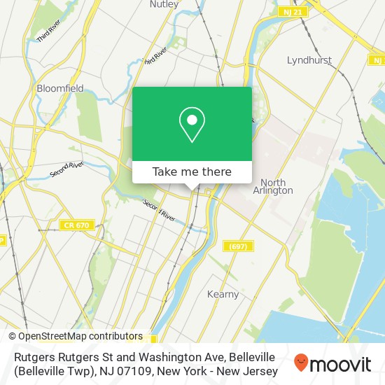Rutgers Rutgers St and Washington Ave, Belleville (Belleville Twp), NJ 07109 map