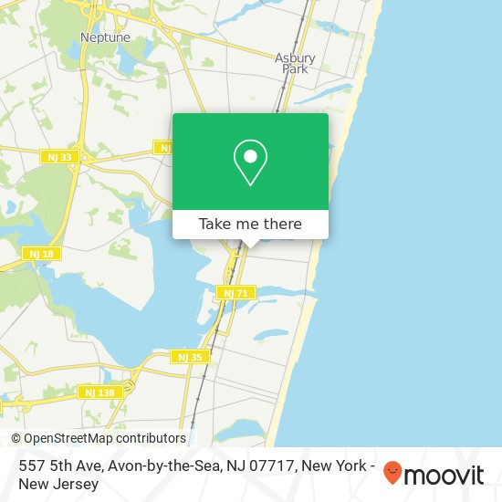 Mapa de 557 5th Ave, Avon-by-the-Sea, NJ 07717