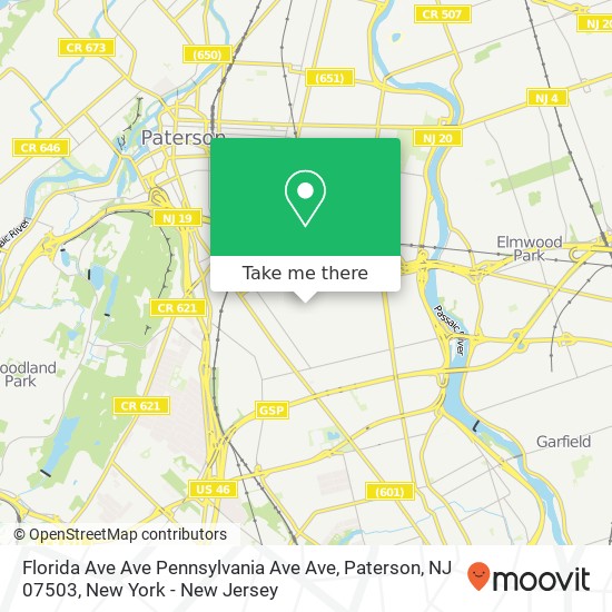 Florida Ave Ave Pennsylvania Ave Ave, Paterson, NJ 07503 map