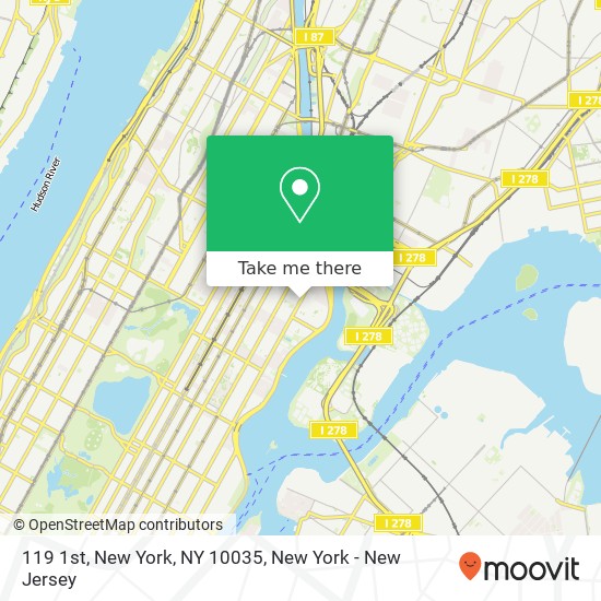 119 1st, New York, NY 10035 map