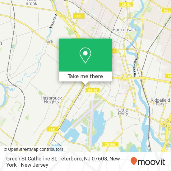 Green St Catherine St, Teterboro, NJ 07608 map