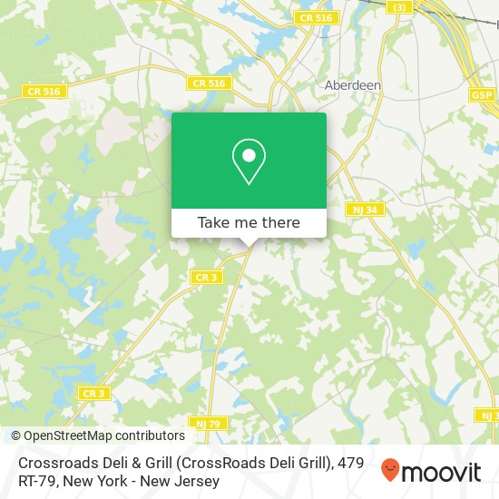 Mapa de Crossroads Deli & Grill (CrossRoads Deli Grill), 479 RT-79