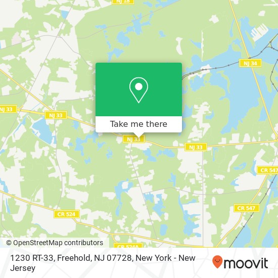Mapa de 1230 RT-33, Freehold, NJ 07728