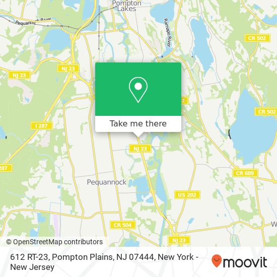 Mapa de 612 RT-23, Pompton Plains, NJ 07444