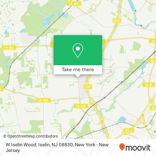 Mapa de W Iselin Wood, Iselin, NJ 08830