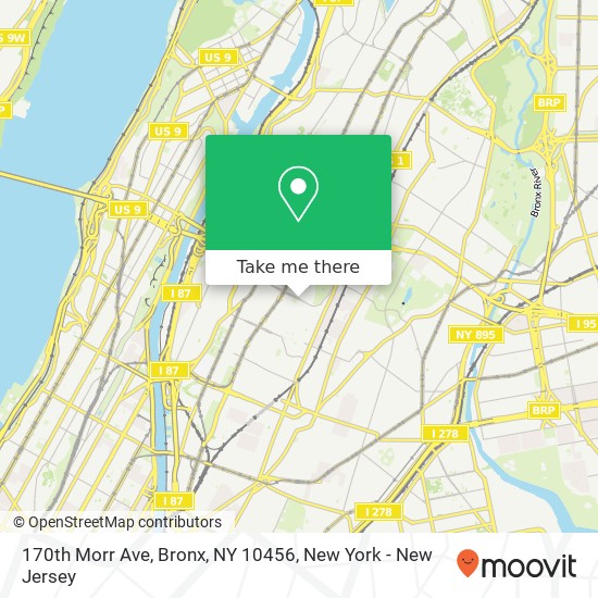 Mapa de 170th Morr Ave, Bronx, NY 10456