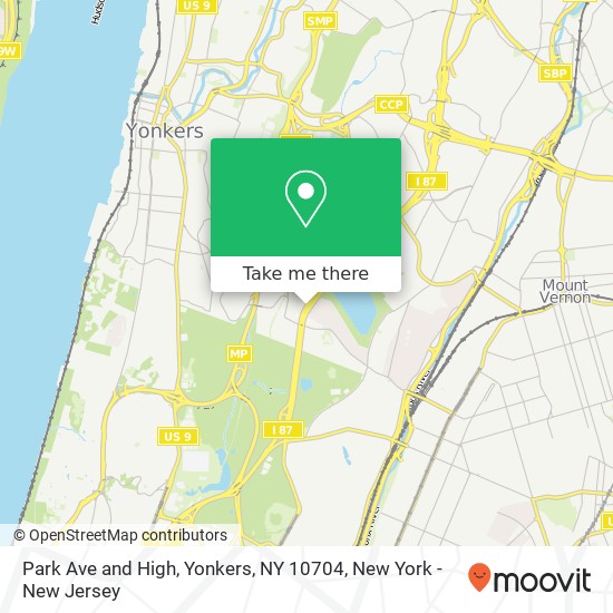 Mapa de Park Ave and High, Yonkers, NY 10704