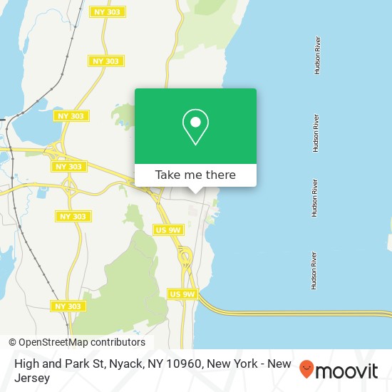 Mapa de High and Park St, Nyack, NY 10960