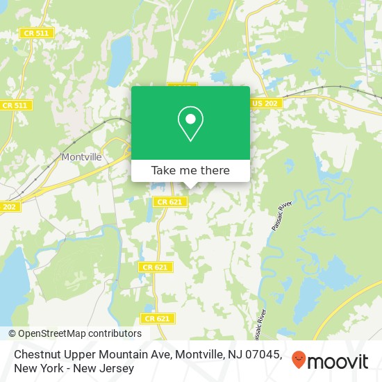 Mapa de Chestnut Upper Mountain Ave, Montville, NJ 07045